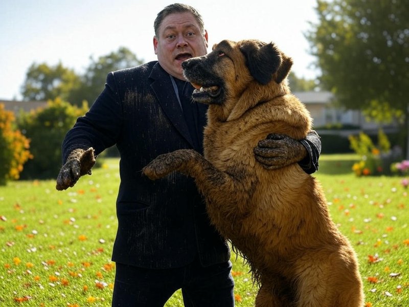 Dog Jumping on Owner